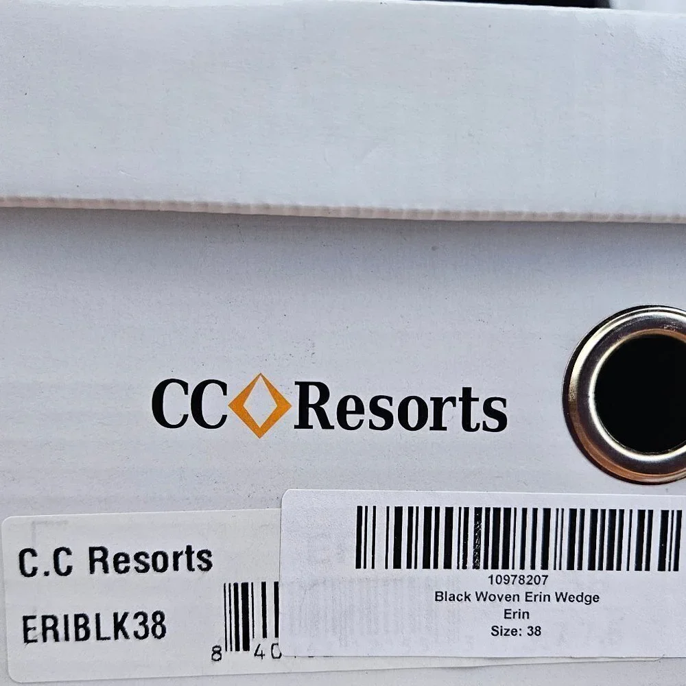 NWB CC Resorts Black Erin Wedge - EU 38/ 7.5-8 US